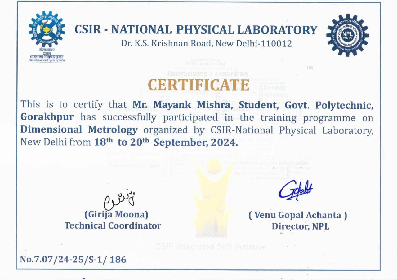 Mayank Mishra – Dimensional Metrology, CSIR-NPL